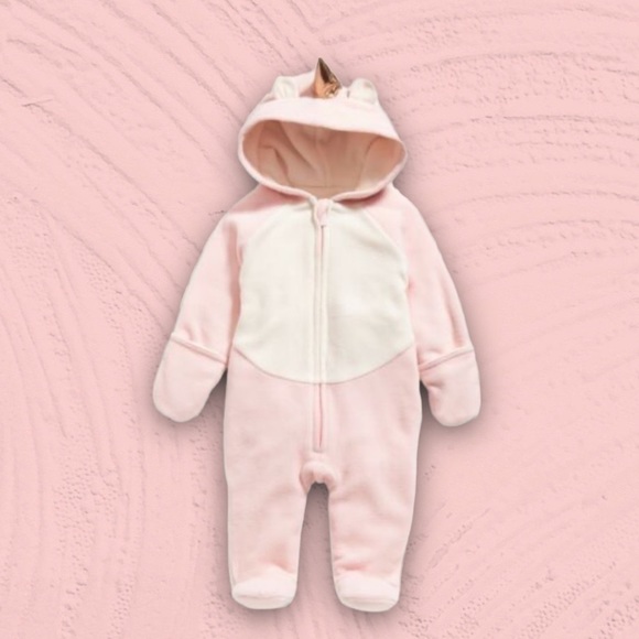 Old Navy Micro Performance Fleece Critter/Unicorn One-Piece for Baby 18-24 month - Picture 1 of 4